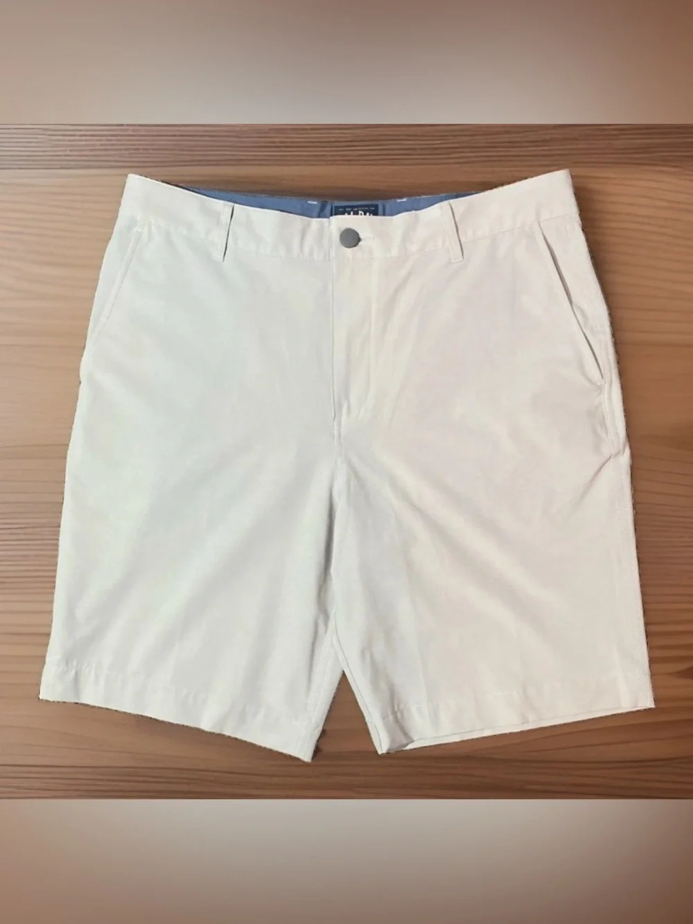 Faherty All Day Shorts Mens 33 Silver Chino Stretch Performance Casual Pockets